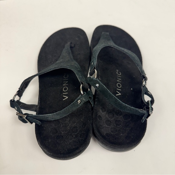 Vionic Black Kirra Toe Post Thong Sandal Adjustable Buckle Arch Support Size 7.5 - Picture 6 of 7